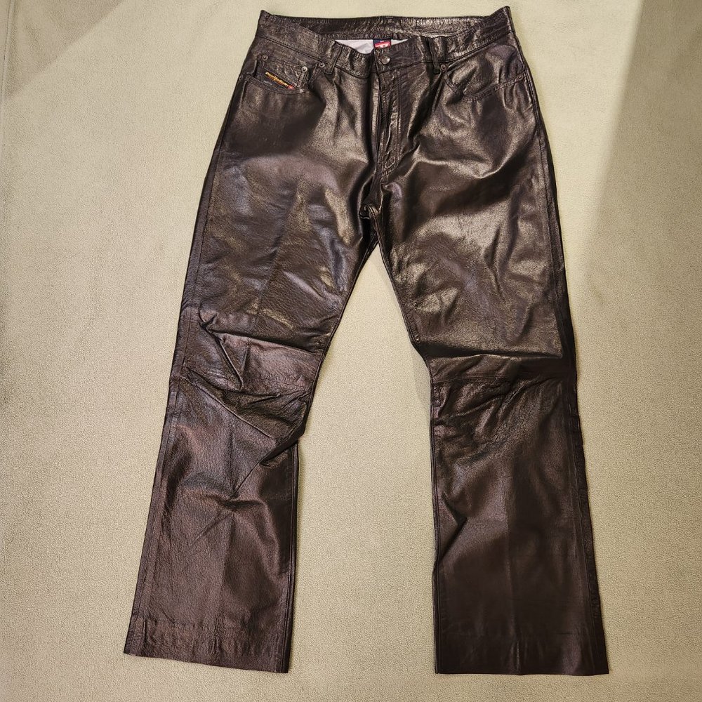 Diesel Boot Cut Leather Pants